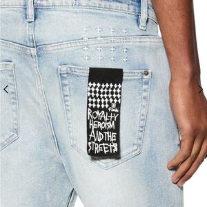 New Men Ksubi Bronko Legacy Blue Distressed Denim Jeans size 31